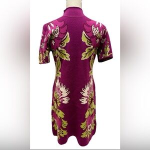 Anthropologie Magenta Floral Very Soft Sweater Dress M Casual Cottagecore boho